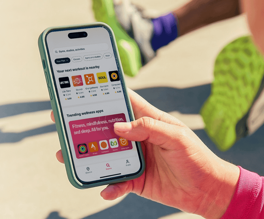 using phone with fitness app