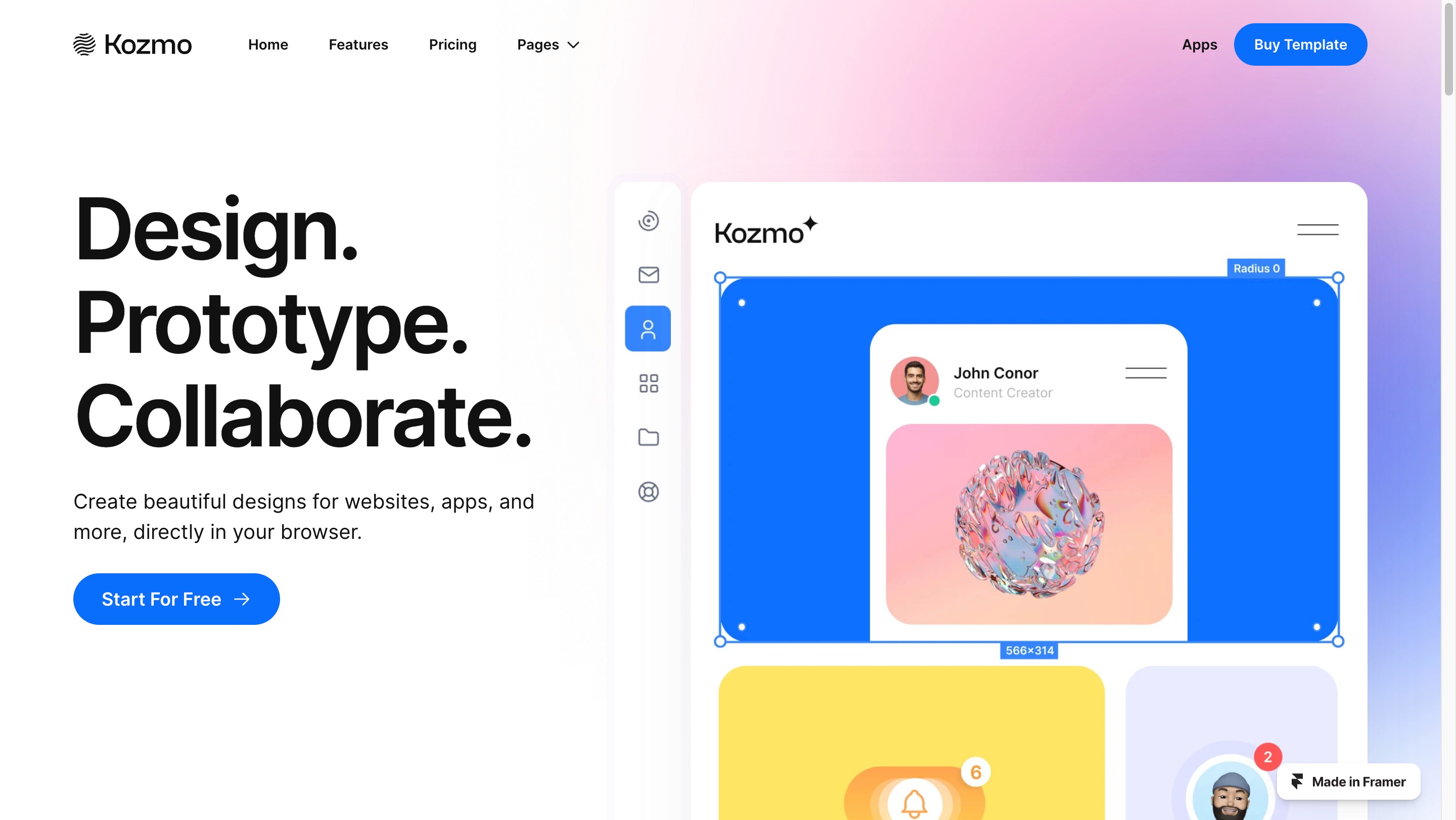 Kozmo — Landing page website template