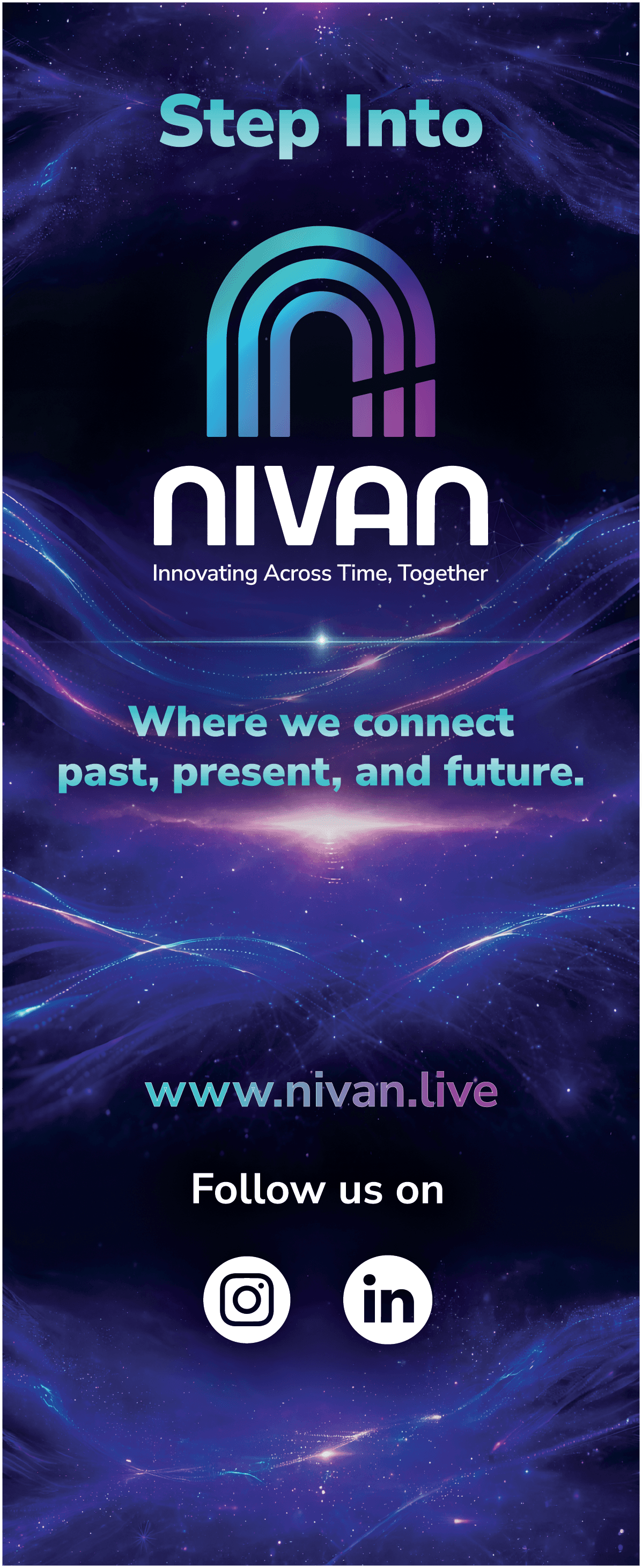 8 variations of nivan logos that includes stacked, horizontal, color, and reverse logos