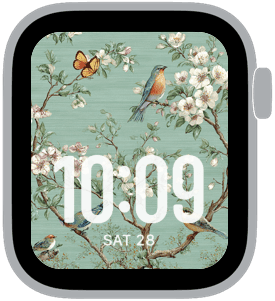 spring scene Apple Watch face preview 1 featuring floral, summer, and spring.