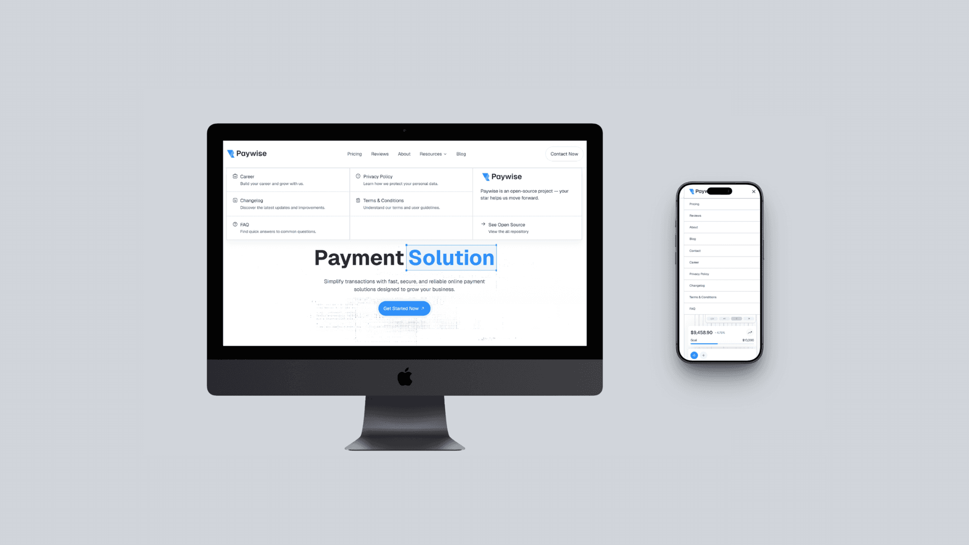 Stainless steel water bottle on orange background