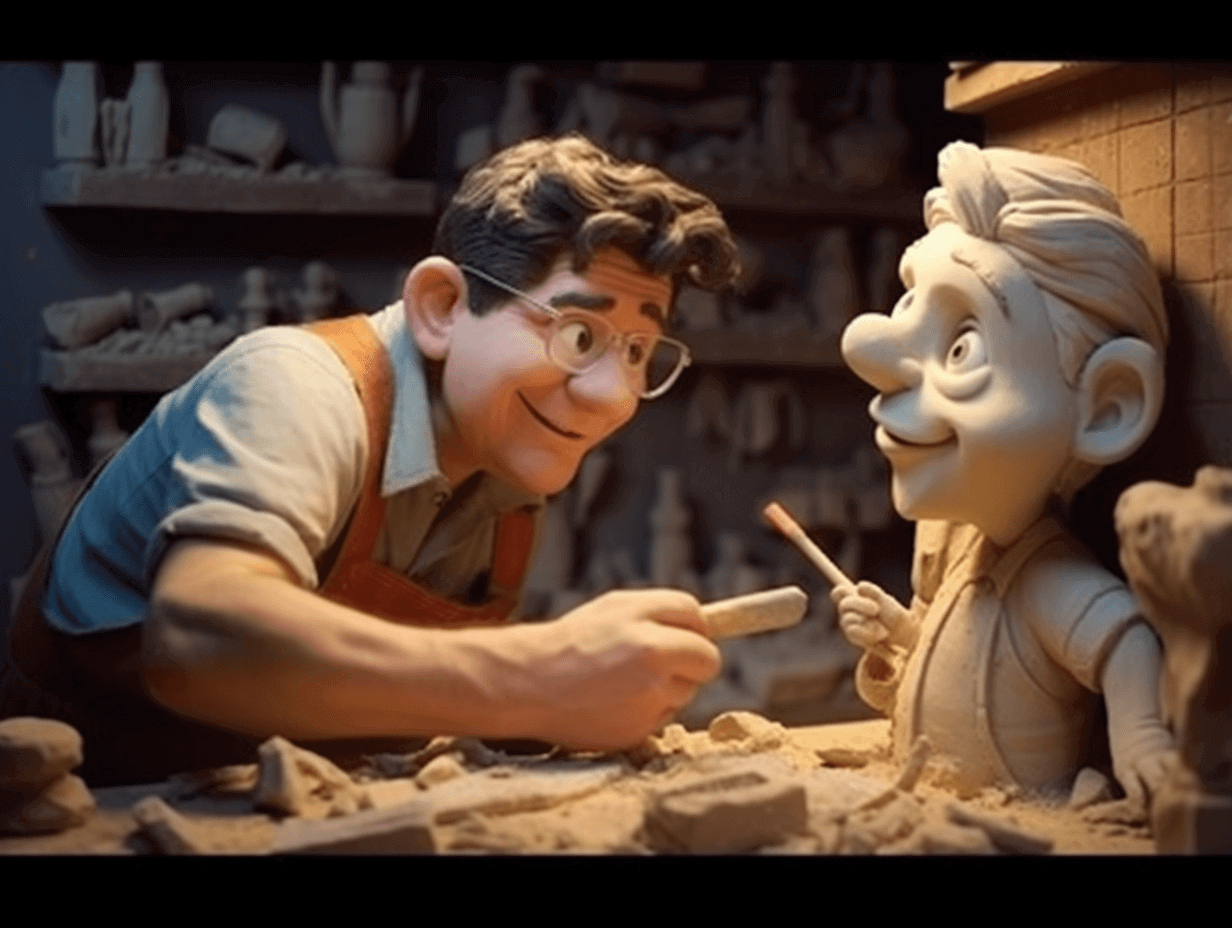a talented sculptor carving a beautiful masterpiece out of stone