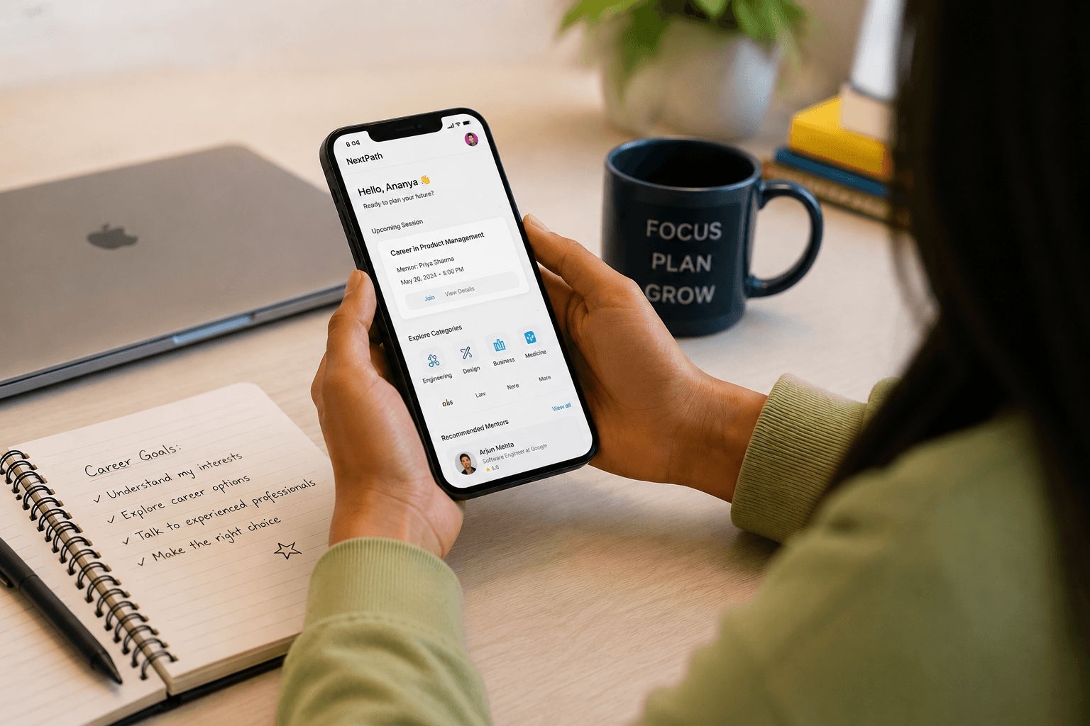 A mockup of Freelio's mobile app