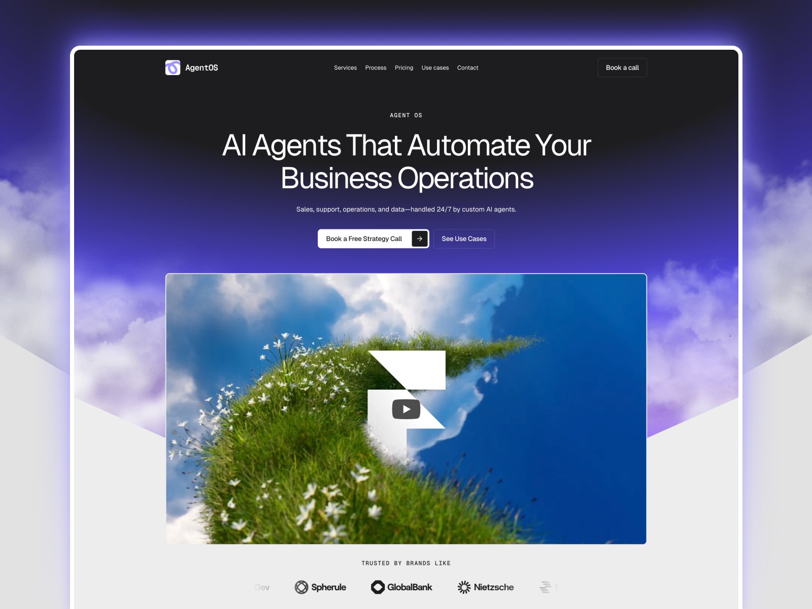 AgentOS — 专业渐变 AI 产品官网设计灵感