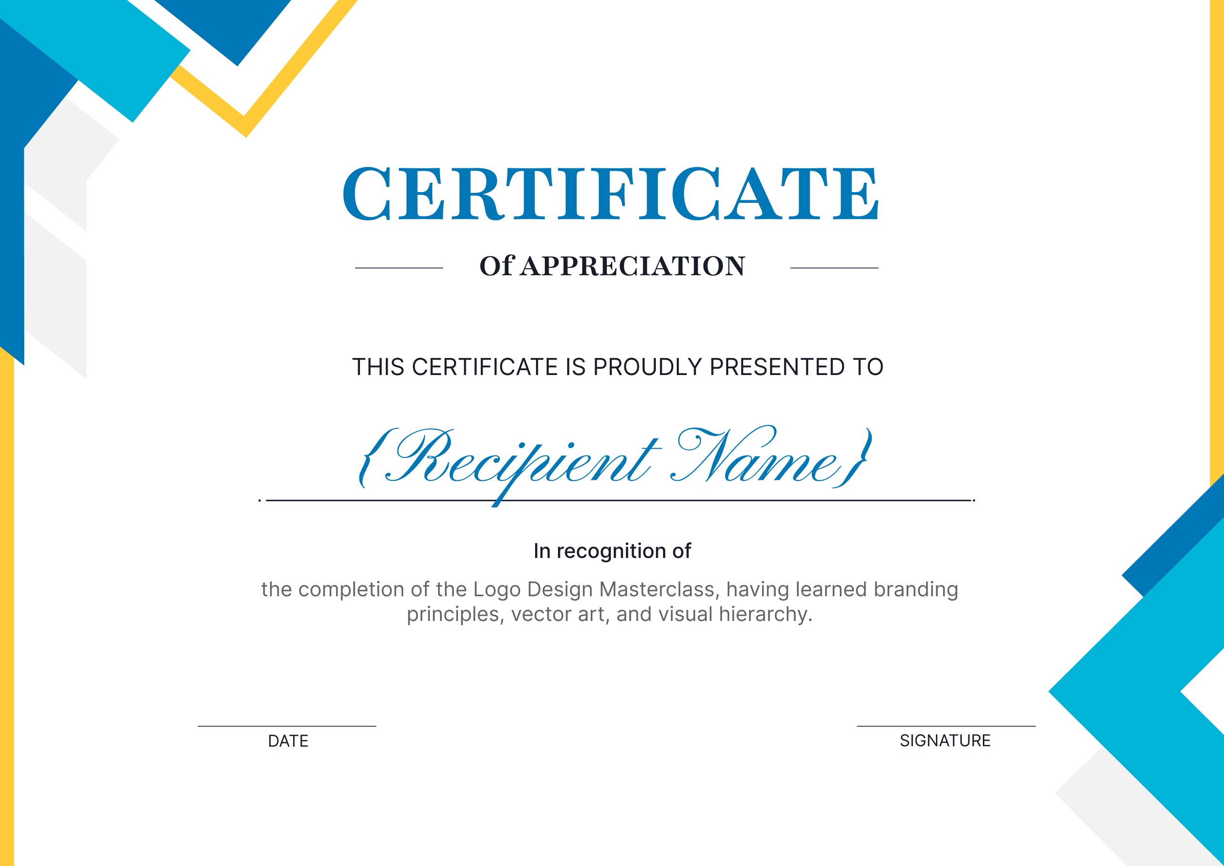Wauld - Editable and professional appreciation certificate template