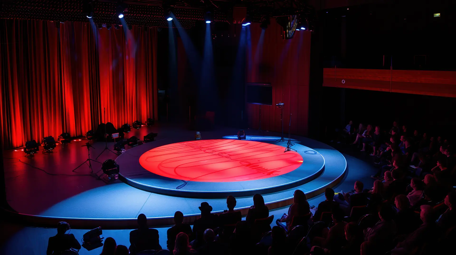 Stage with red lights