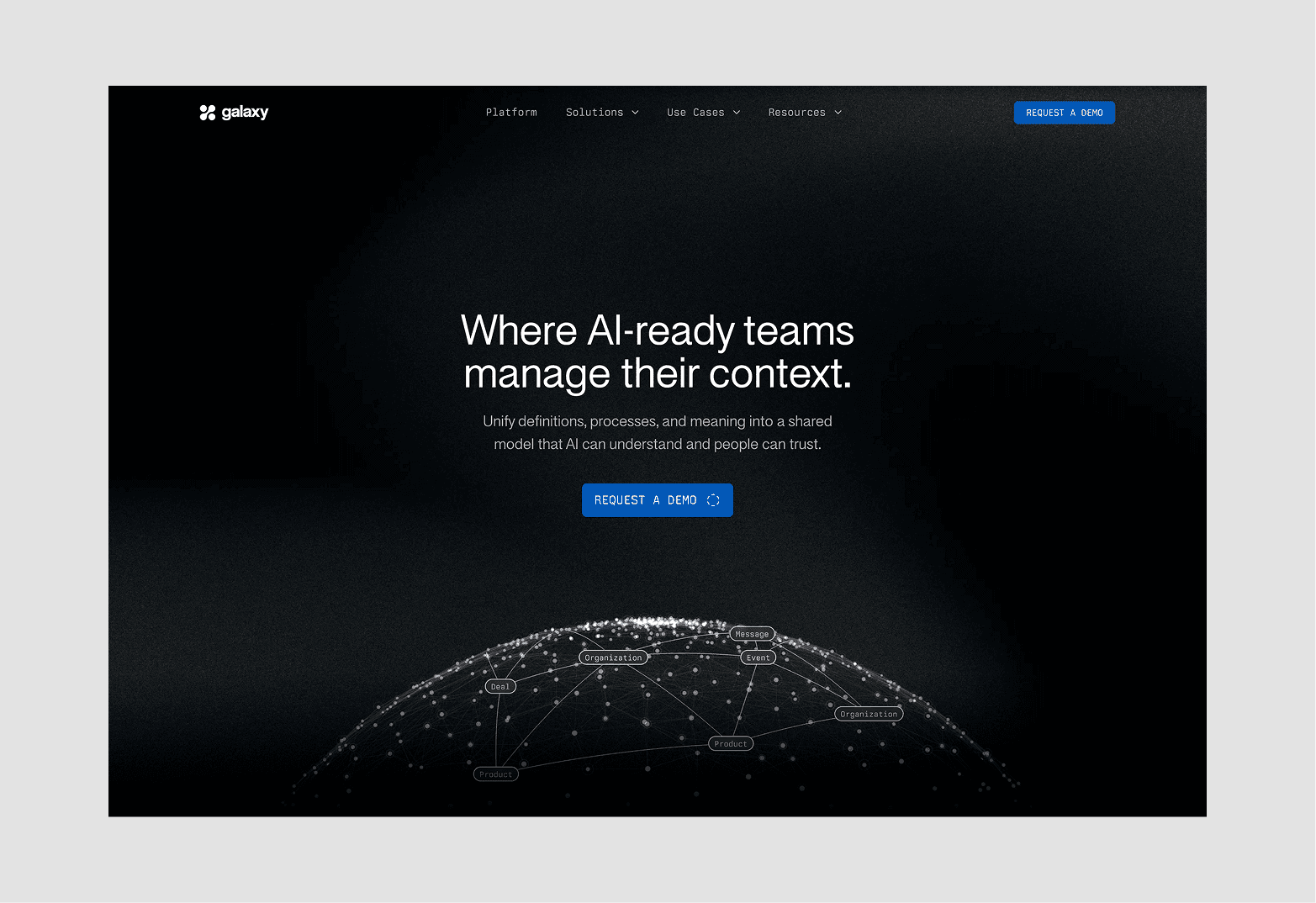 A screenshot of Galaxy's new homepage