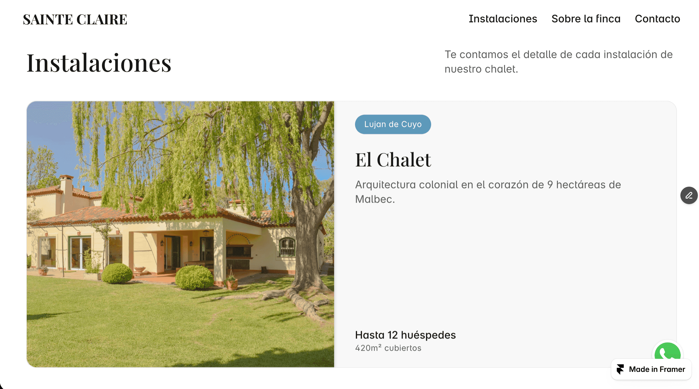 Toda la información acerca del chalet