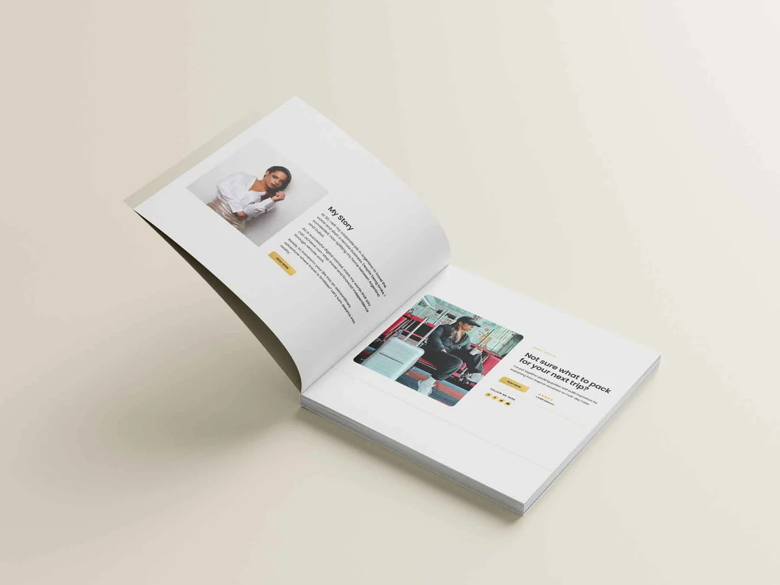 Mockup image of Yoania's website in a book