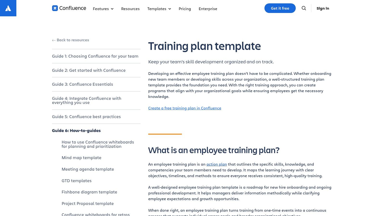Atlassian Confluence – Training Plan Template (Cloud)