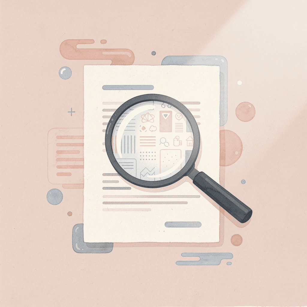 Magnifying glass examining Arabic text for linguistic analysis