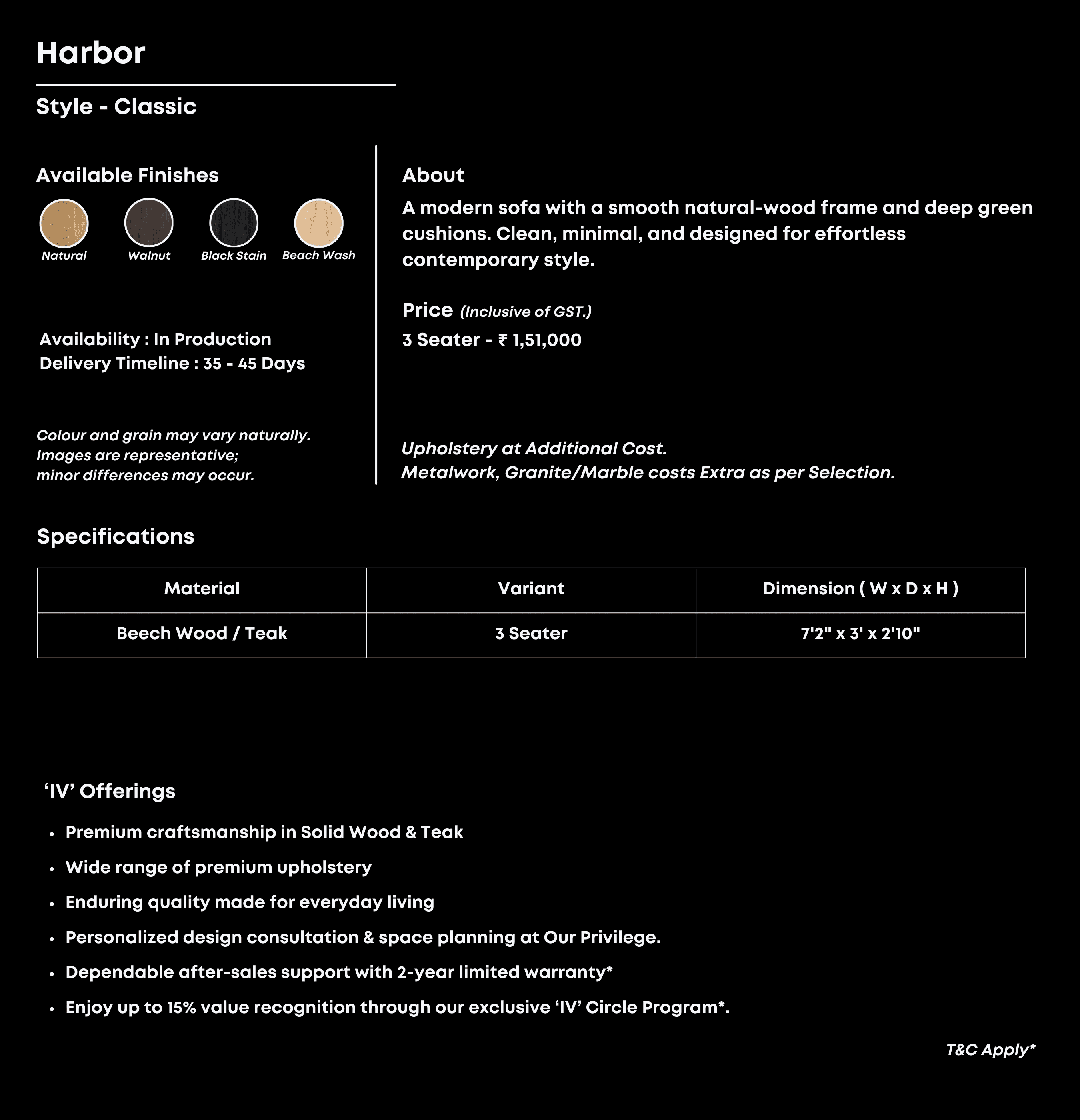 Plum velvet 3-seater with channel tufting and gold-toned legs.