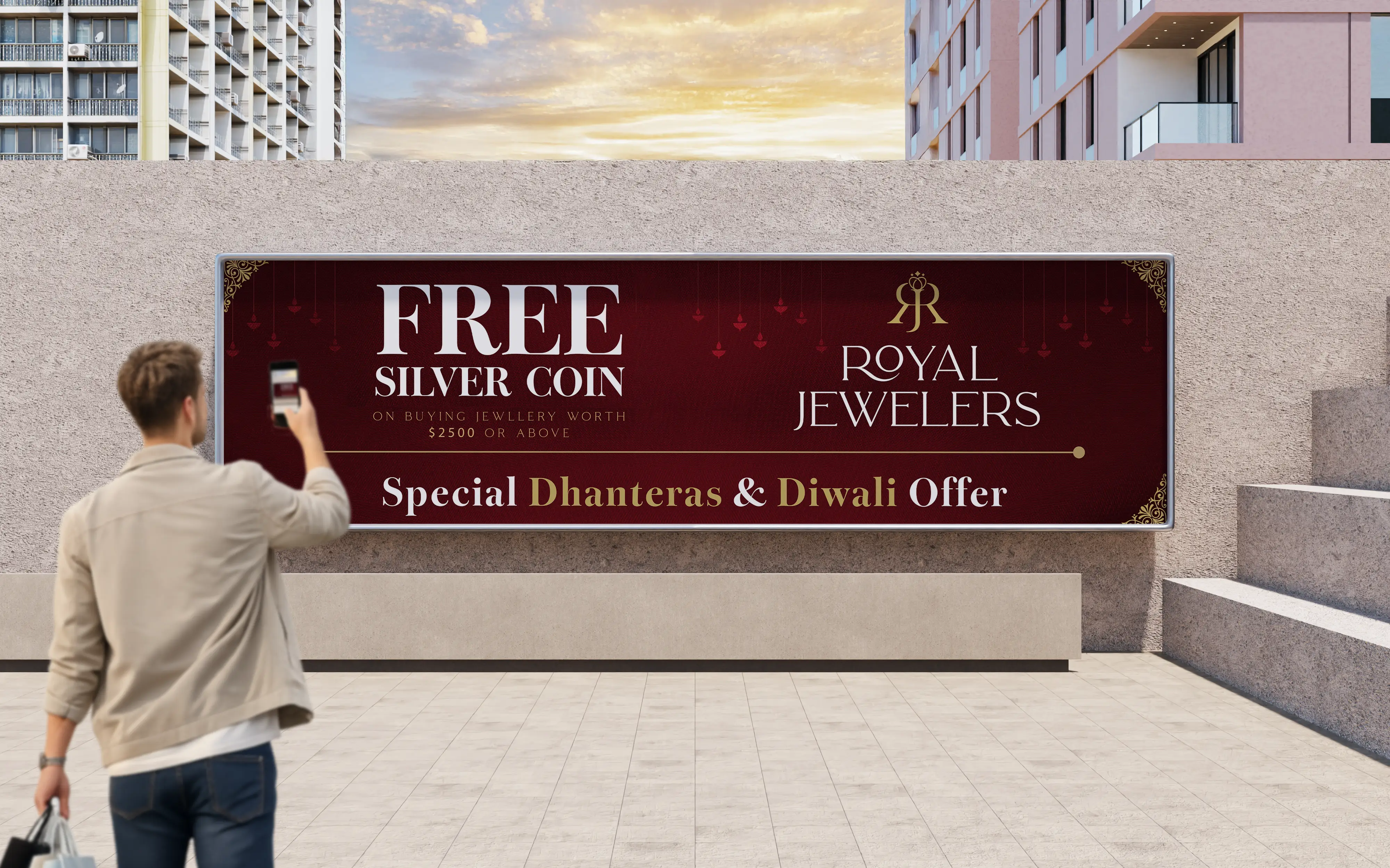 Billboard and print marketing by Idea to Edit for Royal Jewelers Decatur — Atlanta Indian community