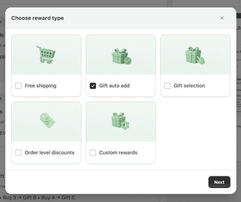 Automatically add a free gift based on the cart value using Monk Free Gift on Shopify
