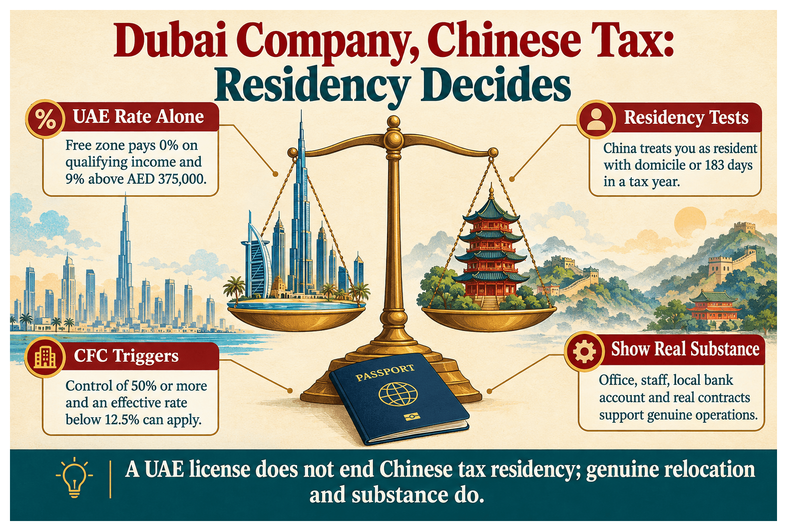 Infographic: What China Tax Rules Apply When You Also Own a Dubai Company
