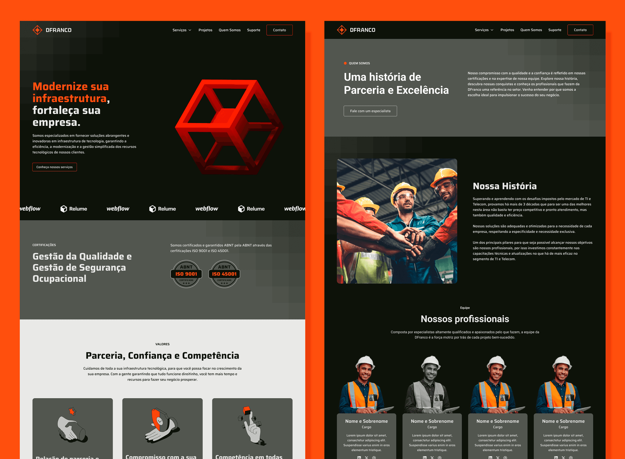 Layout for DFranco website.