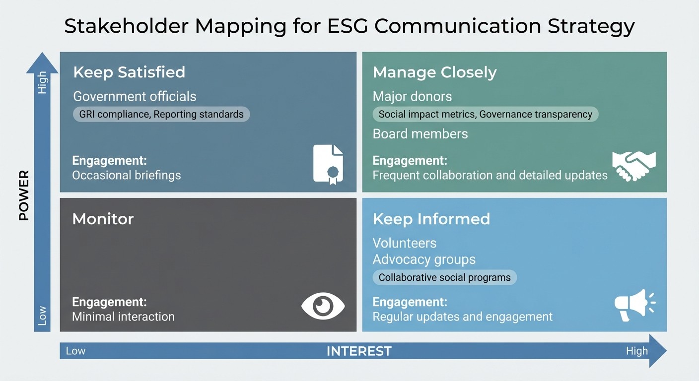 Stakeholder Power-Interest Grid for Nonprofit ESG Communication