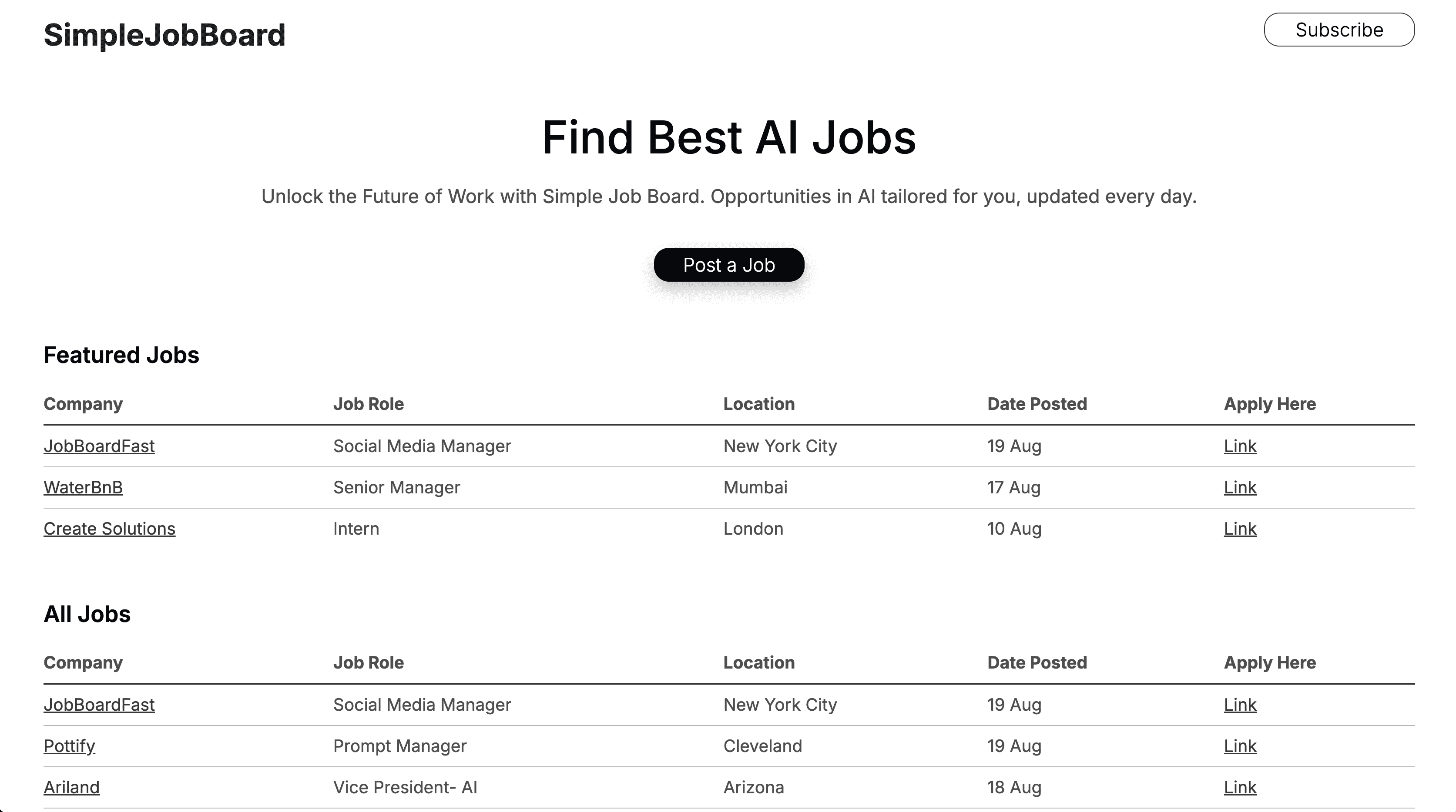 Simple Job Board