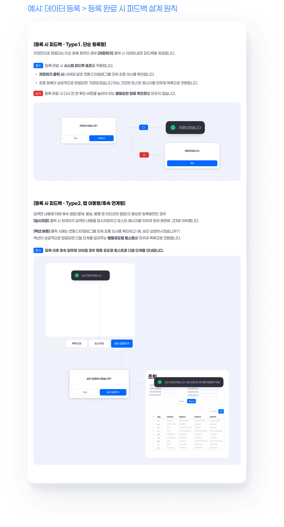 [설계 원칙 · 필수 권장사항] 자의적 변형을 막고 일관성을 지키는 설계 초기 정책 - 예시 2