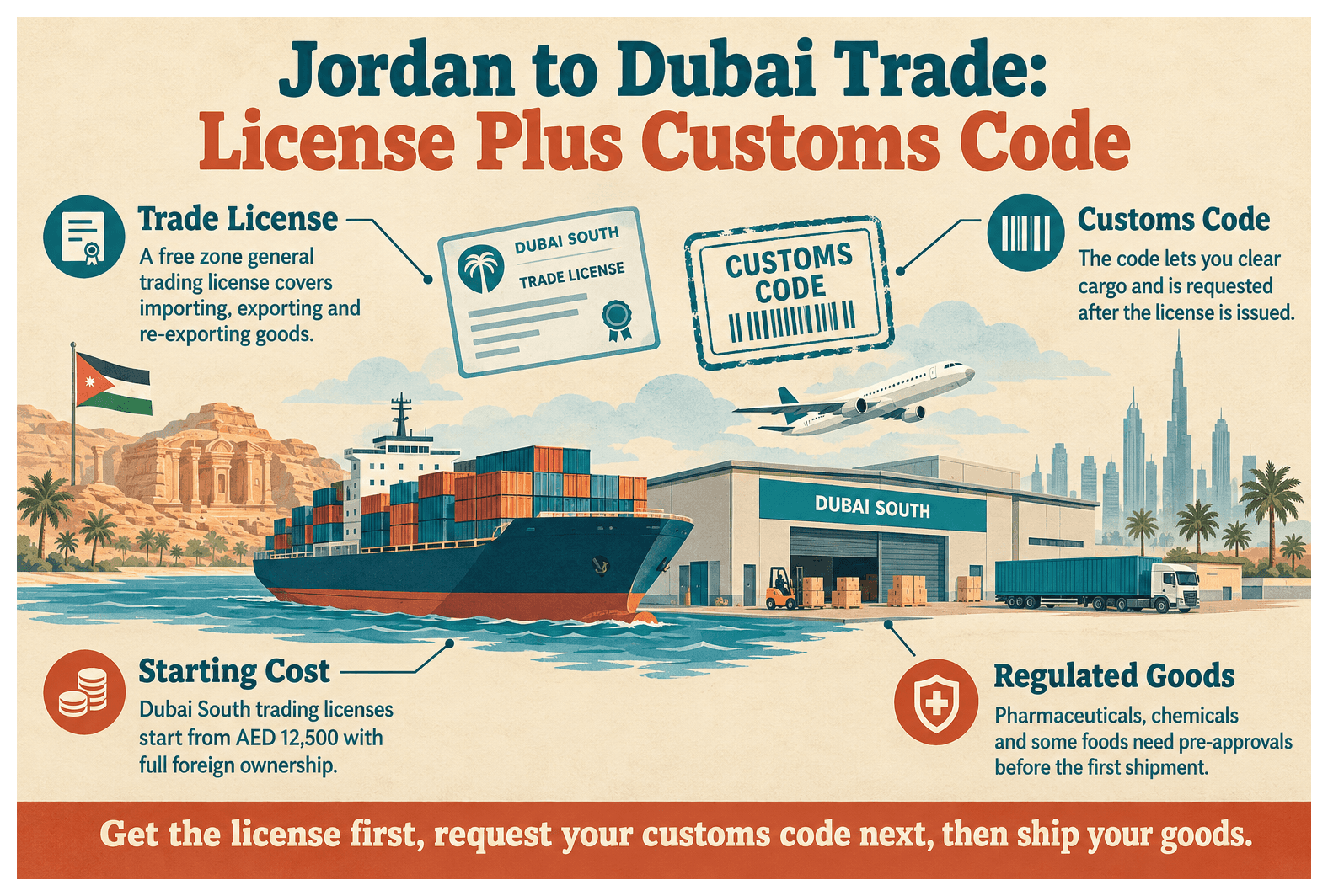 Infographic: Import and Export Between Jordan and Dubai: What License You Need