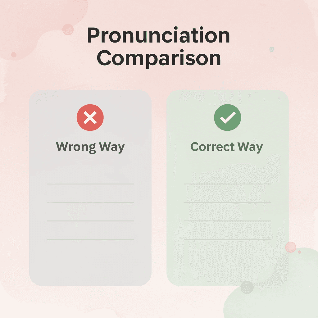 Before and after comparison of pronunciation methods