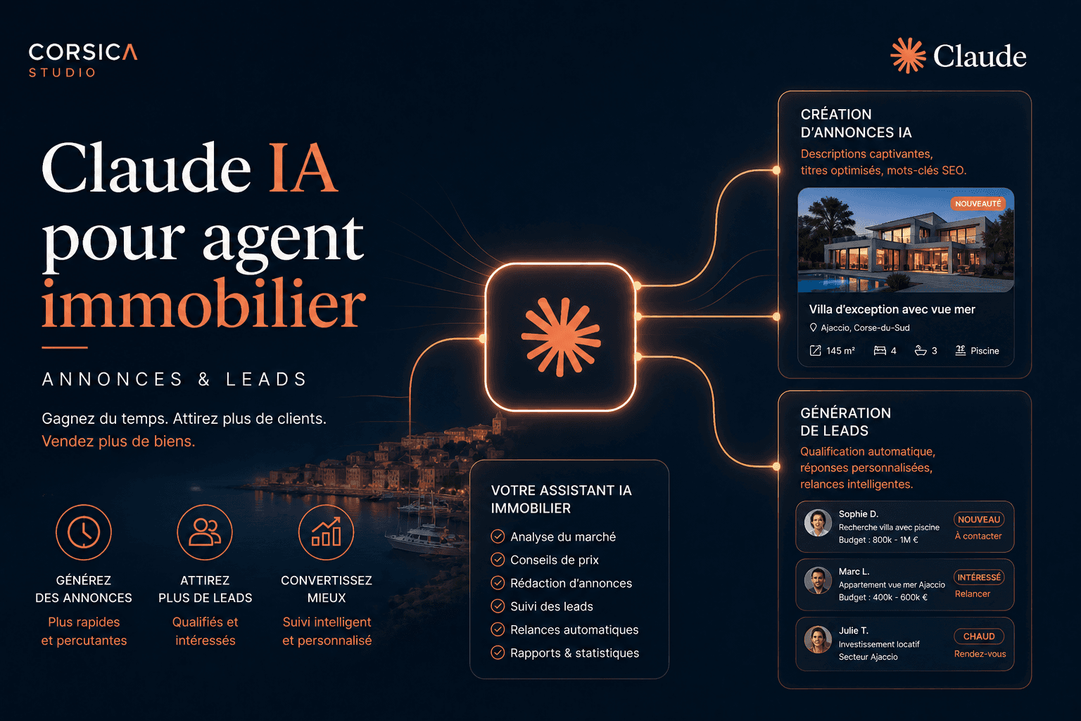 Claude pour agent immobilier : annonces, prospection, suivi