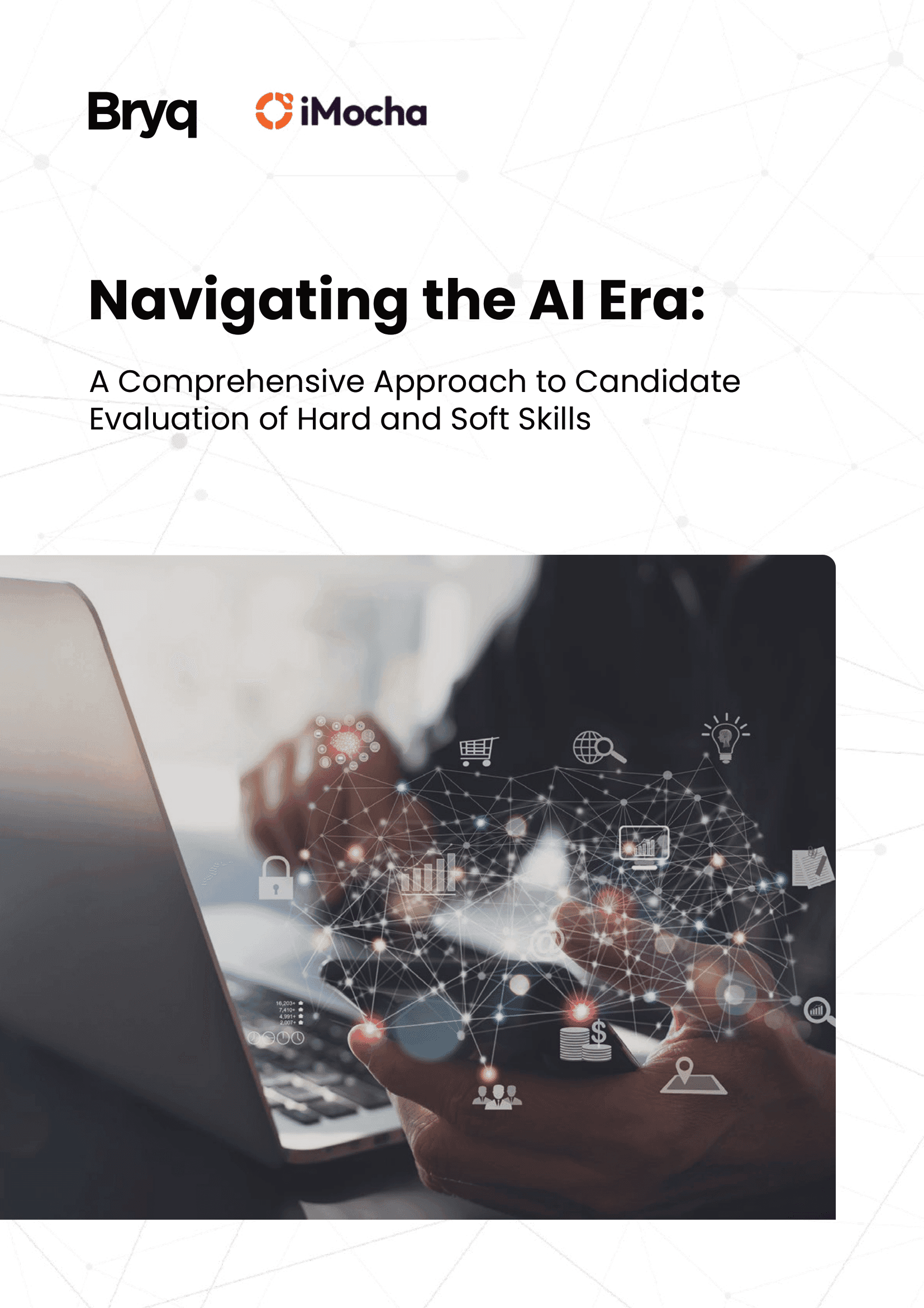Bryq and iMocha cover page for 'Navigating the AI Era: Comprehensive Approach to Evaluating Hard and Soft Skills.