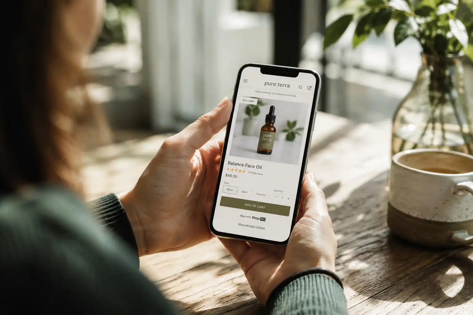 Mobile ecommerce product page
