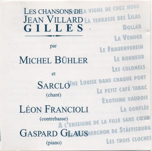 Pochette du disque Les Chansons de Jean Villard Gilles