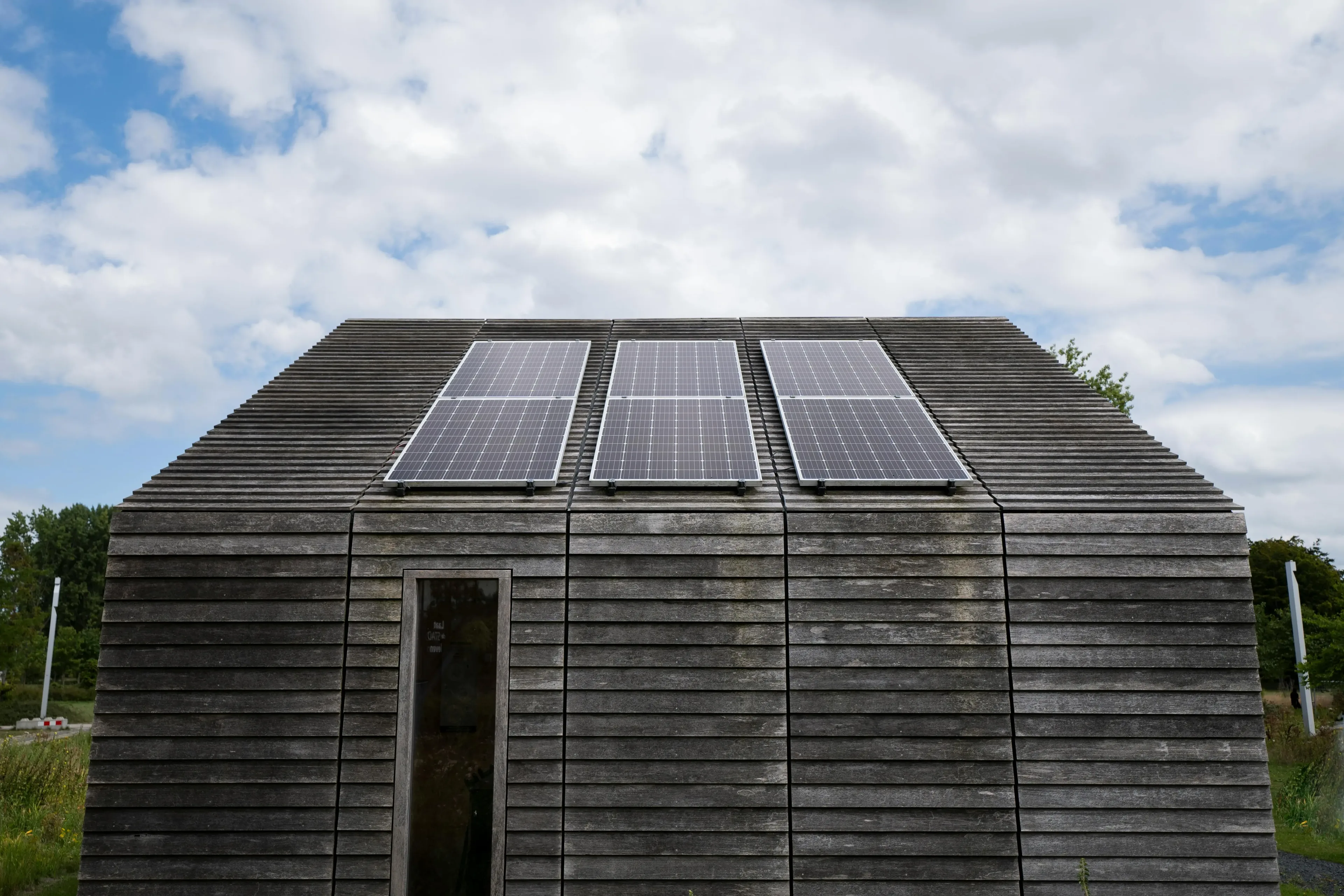 Large-scale solar panel installation generating renewable electricity