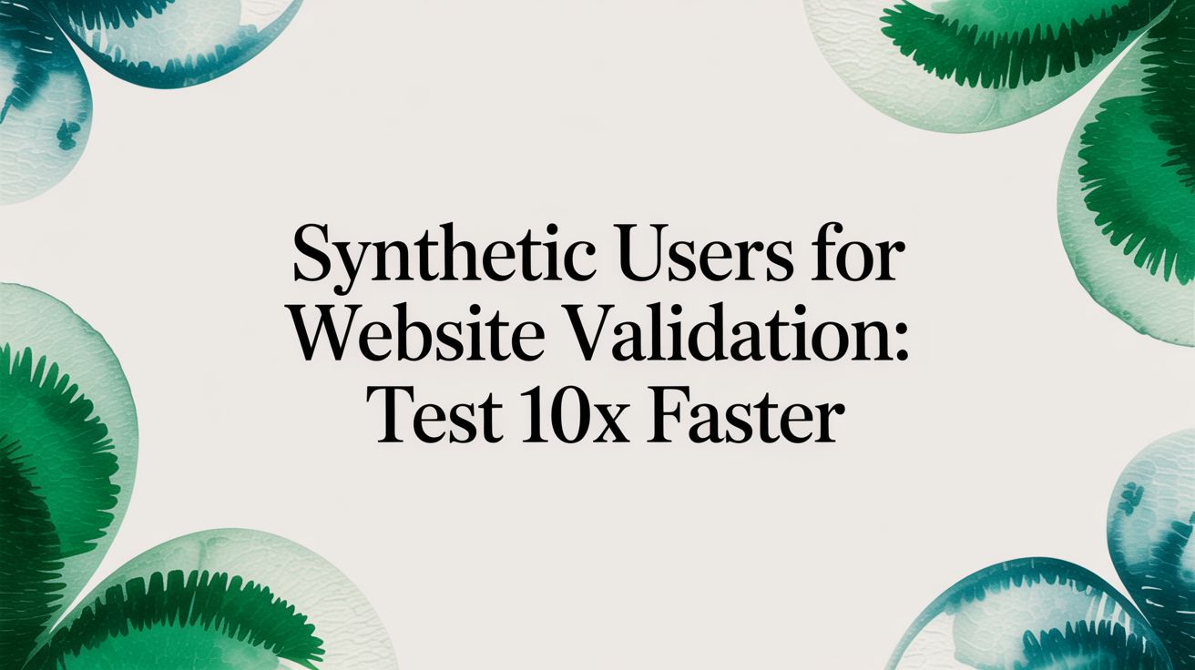 Synthetic Users for Website Validation: Test 10x Faster