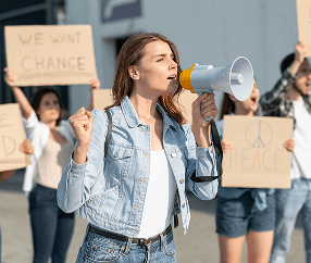 some people protest for their Right