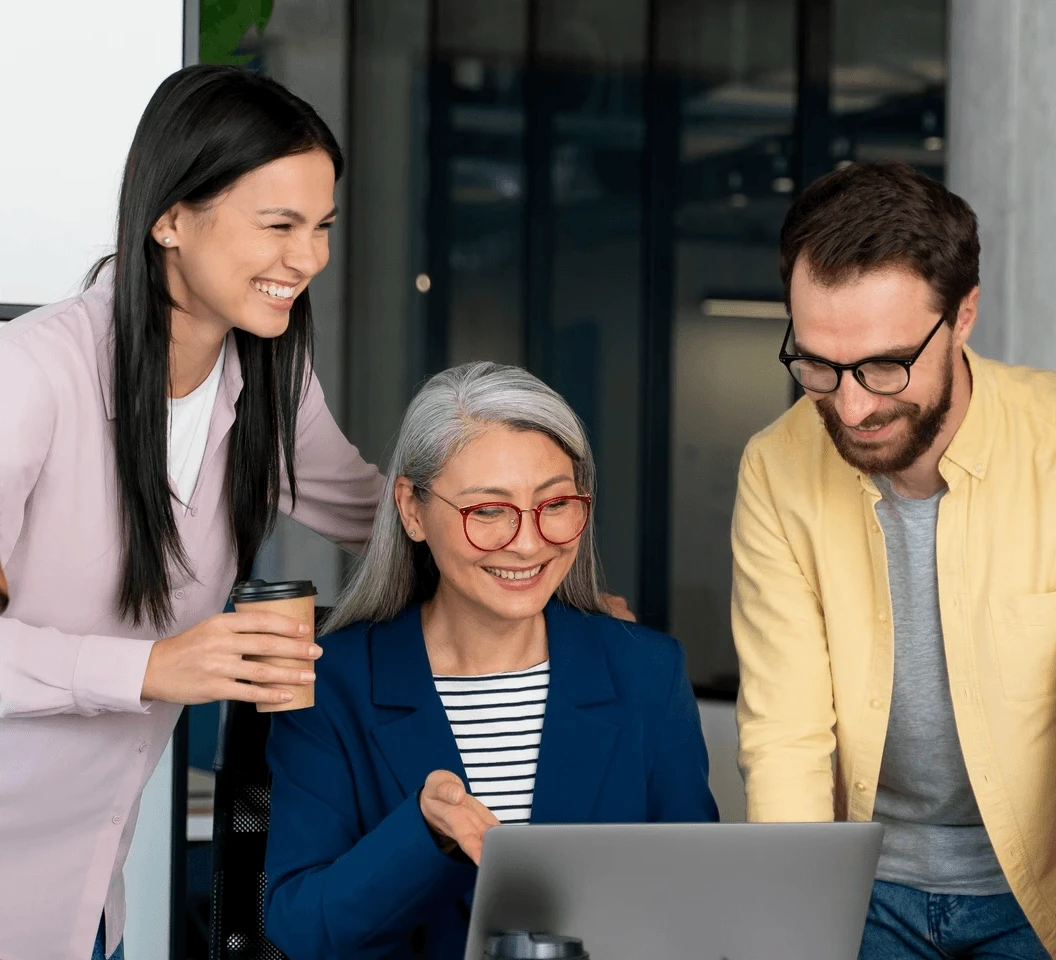 Business professionals managing agency payments and financial workflows using automated payment software.