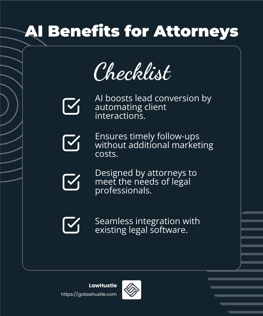 AI technology can improve lead conversion rates by automating client engagement - divorce attorney seo infographic checklist-dark-blue