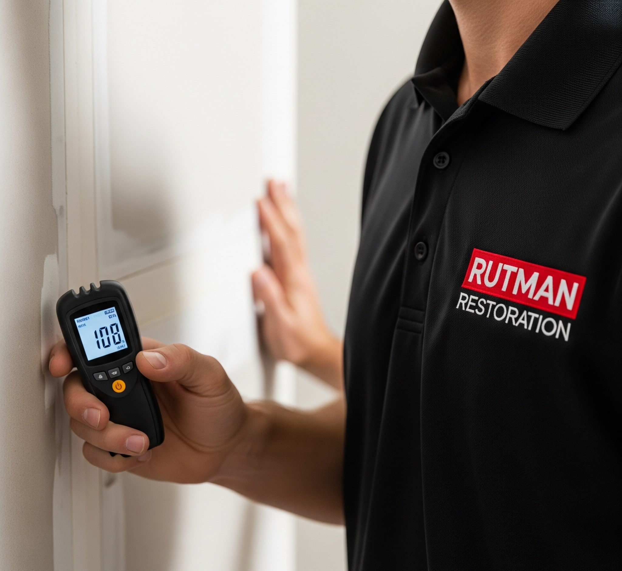 Moisture meter reading during Stayton mold inspection