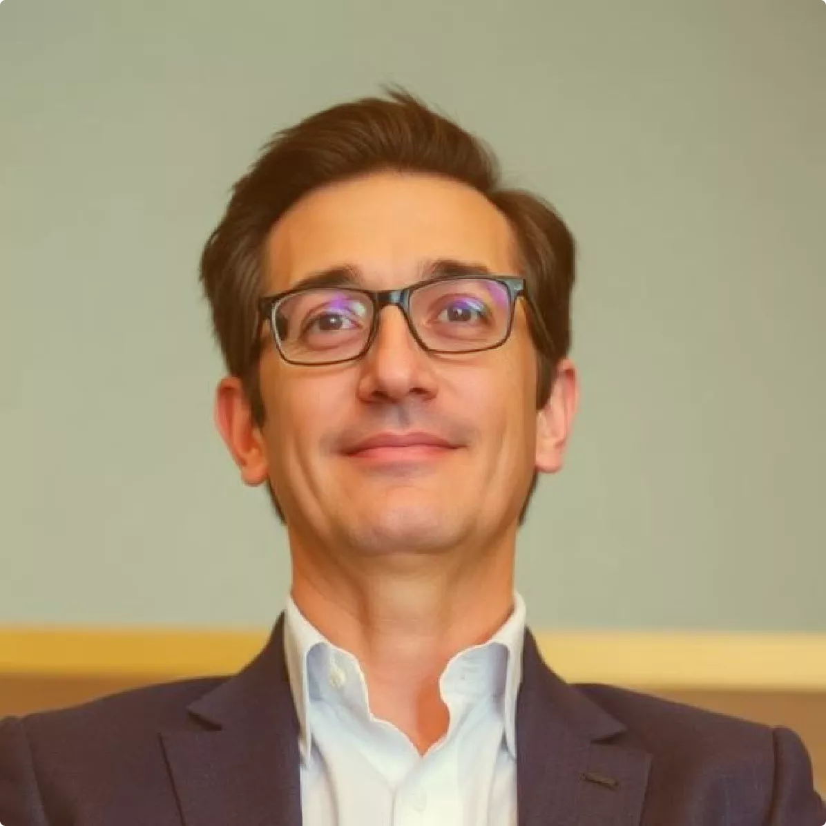 Man in suit looking in front