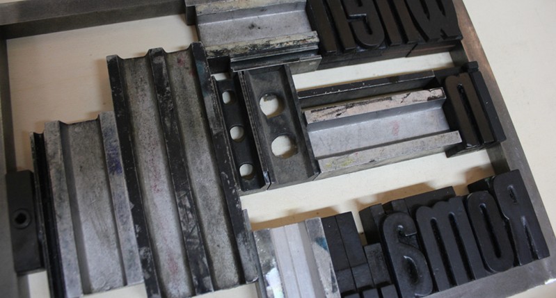 metal typography pieces