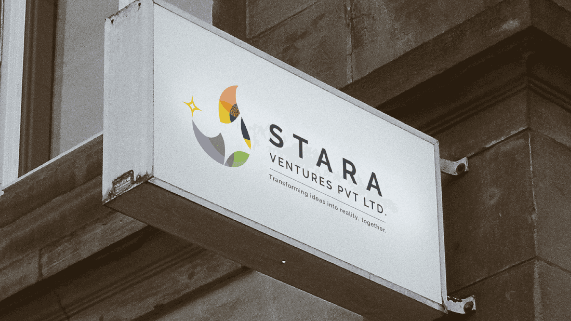 Stara Ventures brand logo on outdoor signage — Penguincil Design