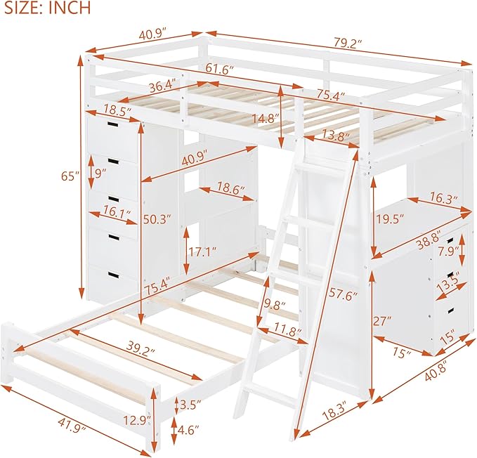 A perfect combination of sophistication and utility, the led bunk bed fits any space.