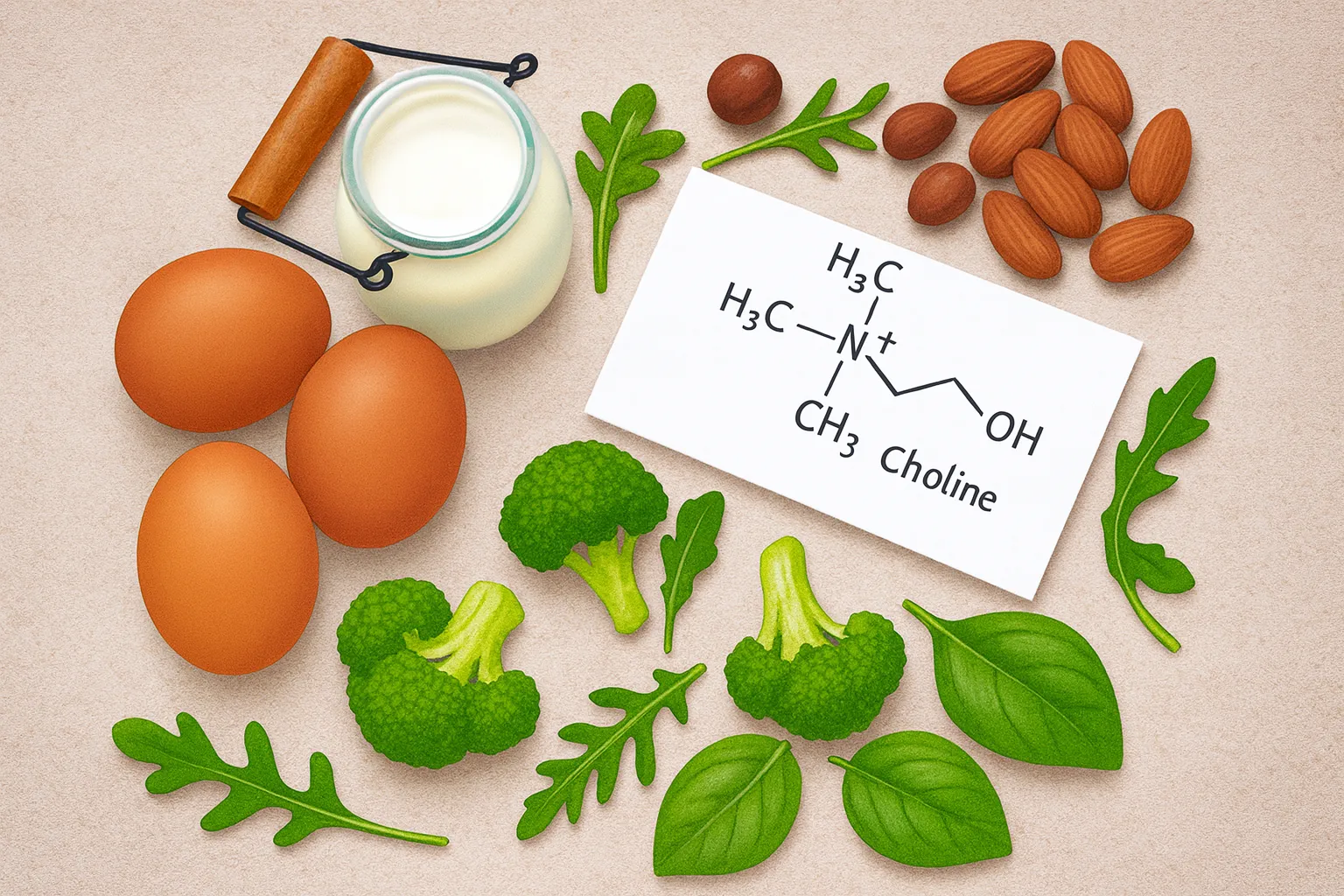 Arrangement of choline-rich foods