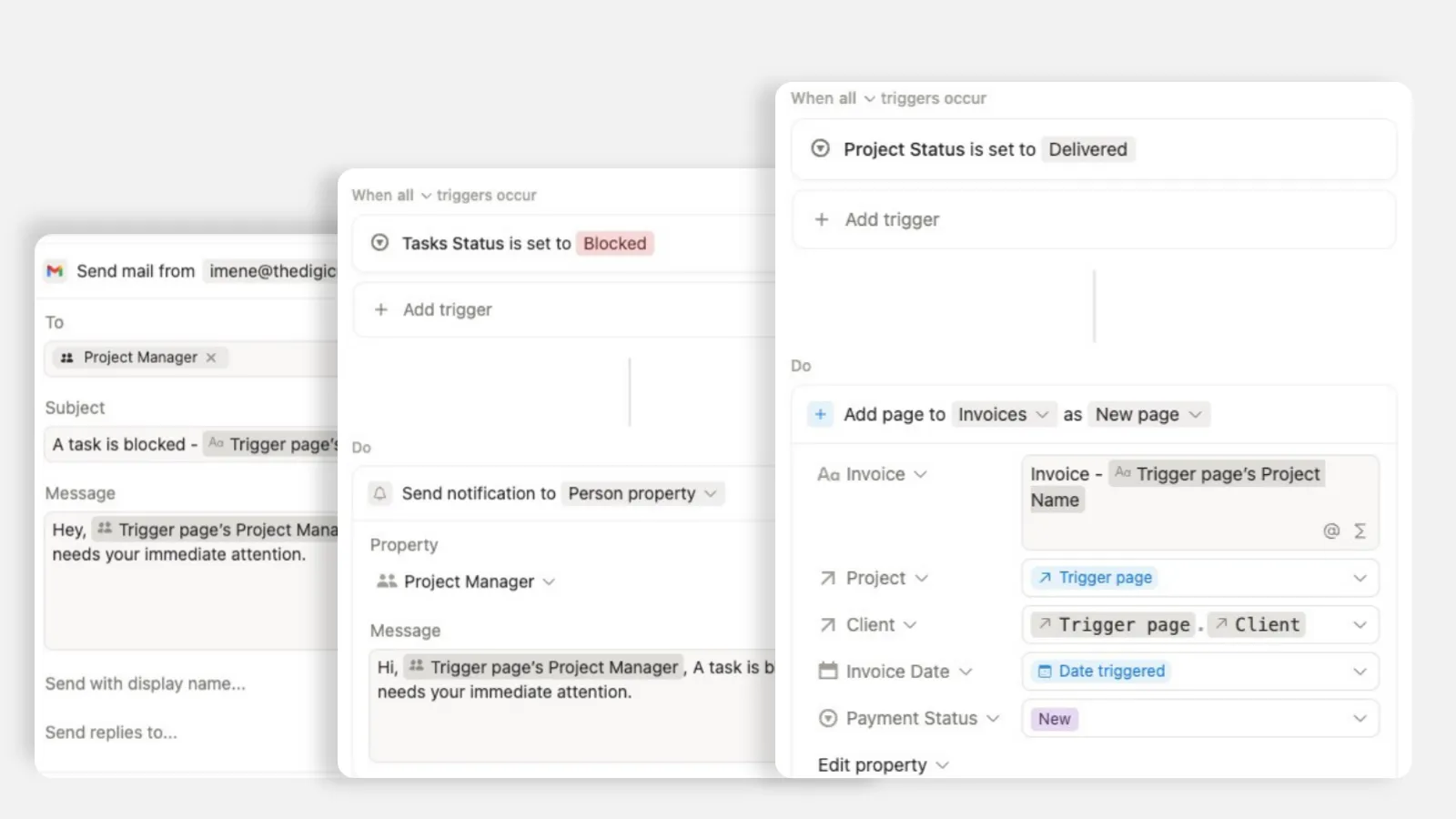 Now automation triggers actions