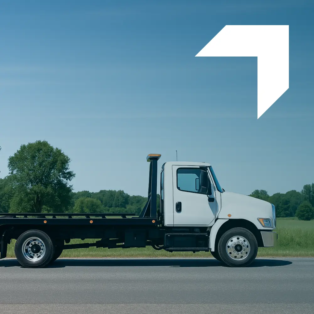 White tow truck representing Tow Truck Insurance services by GIA Group, LLC