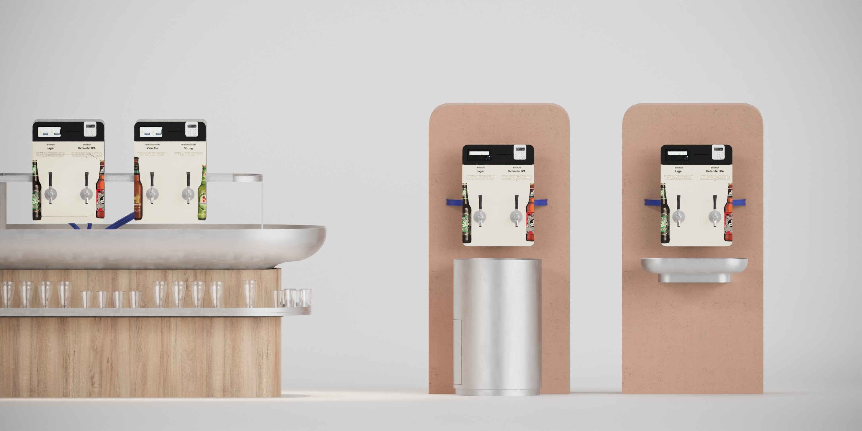 Stand alone unit free service terminal for a retail design event for the beer brand feldschlösschen