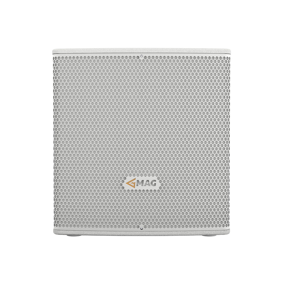 White speaker with MAG logo
