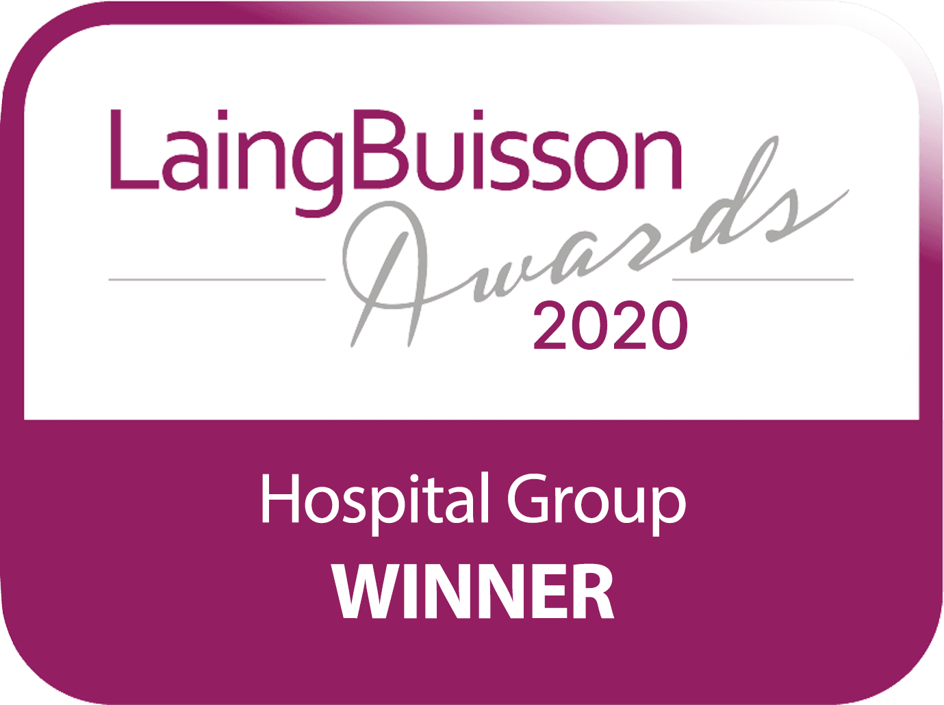 LaingBuisson awards 2020 Hospital Groups winner award