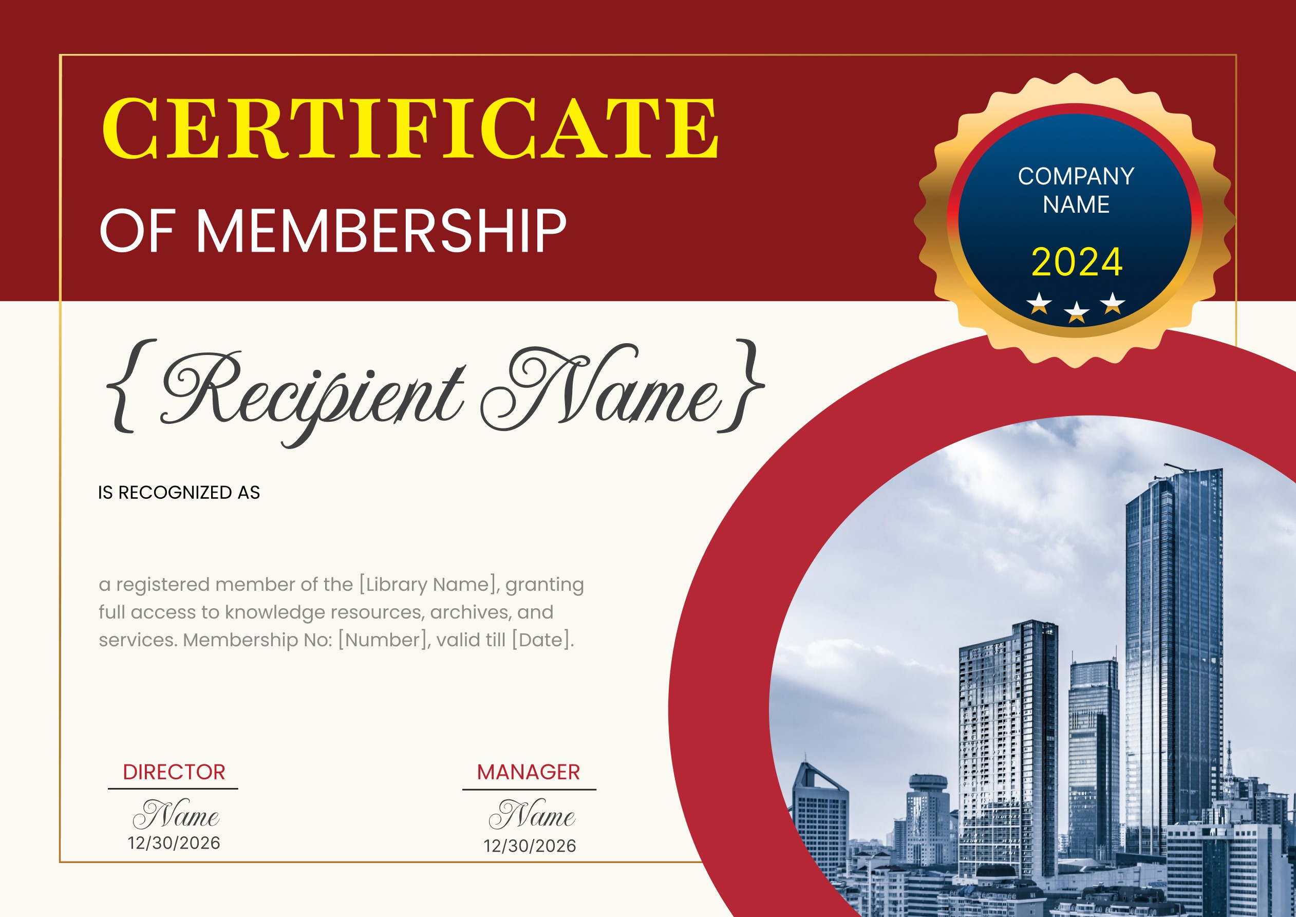 Wauld - Professional certificate of membership for libraries