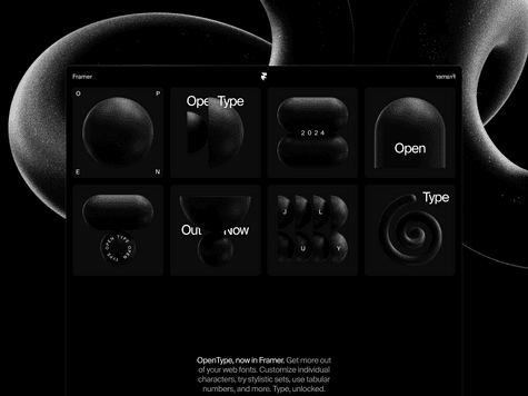 OpenType in Framer