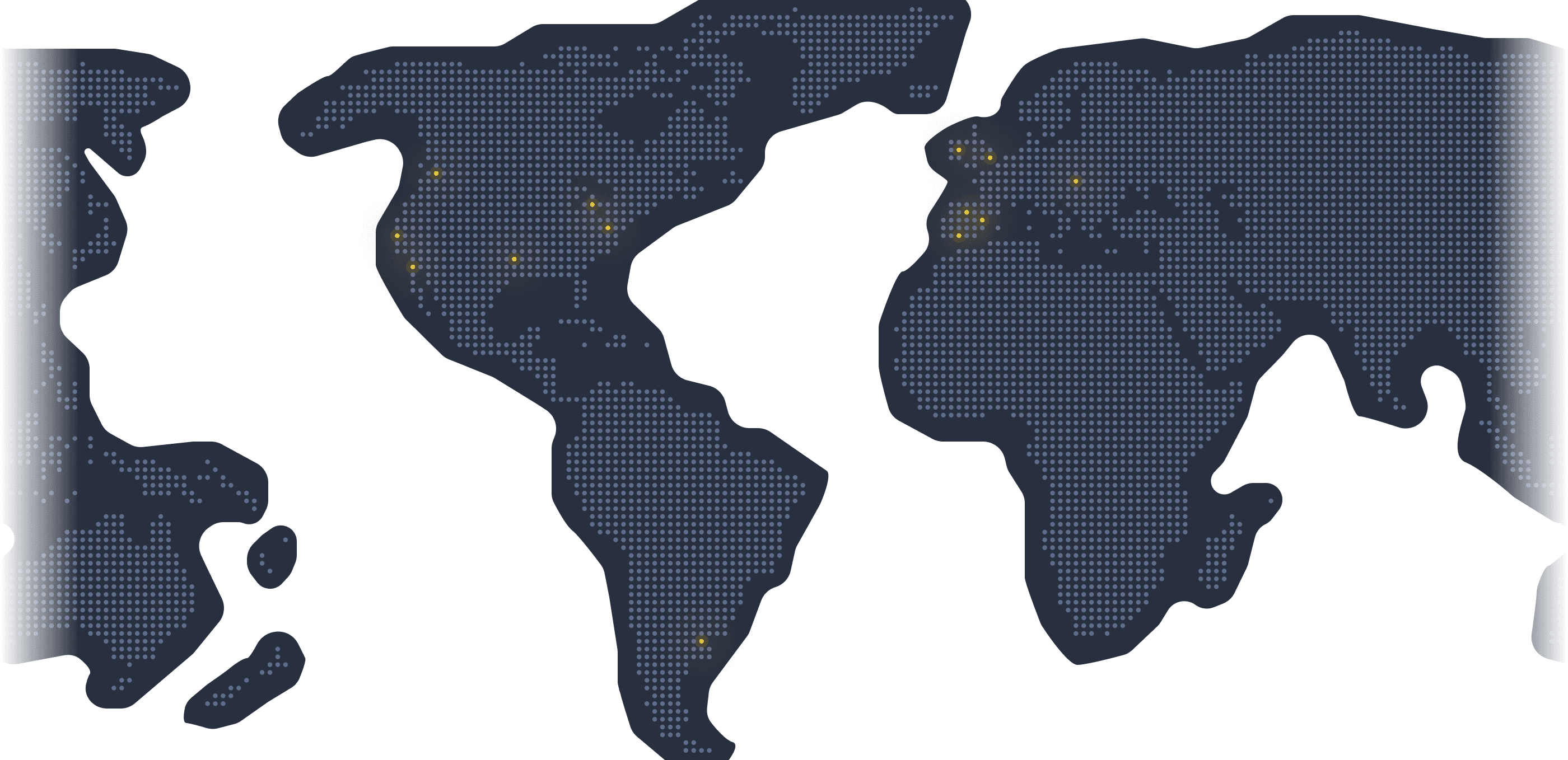 A world map, showing locations where Rollbar has team members.