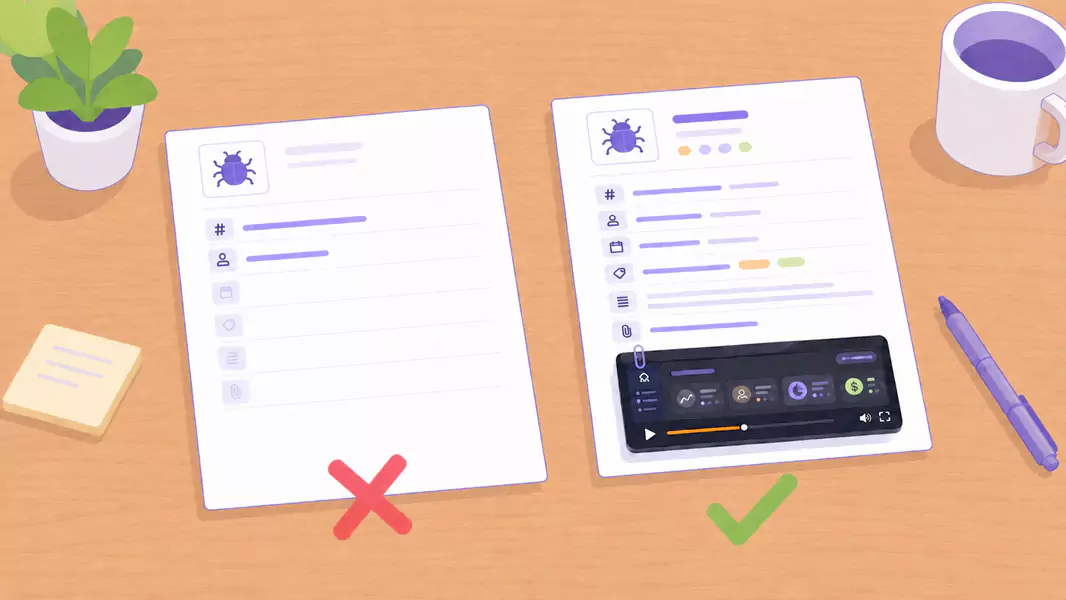 Improve bug report quality with consistent template and a video