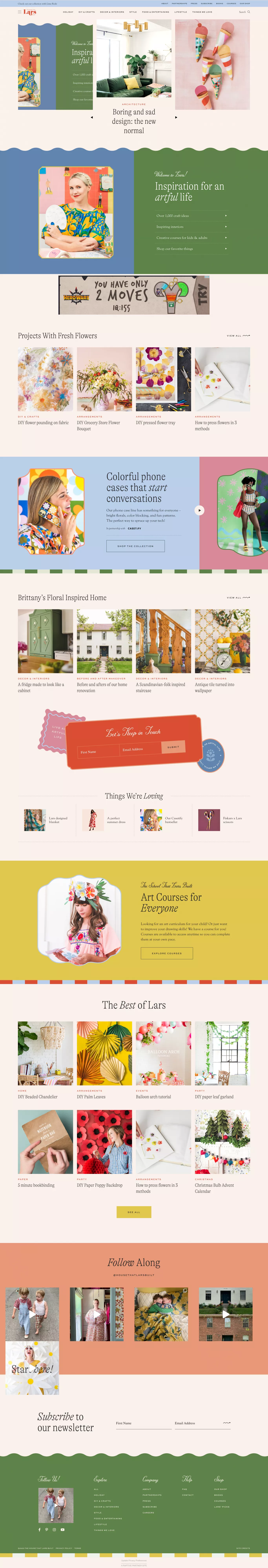 The House That Lars Built - The House Th blog page screenshot showcasing Design and Magazine design